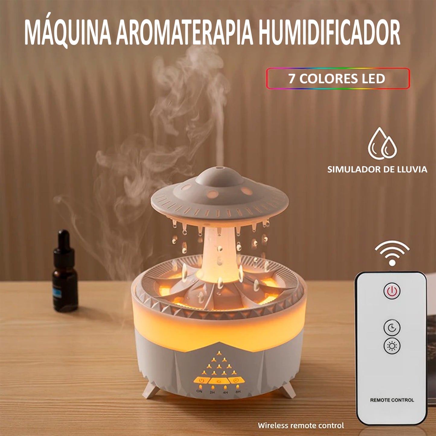 Humidificador y Difusor Gotas de Lluvia